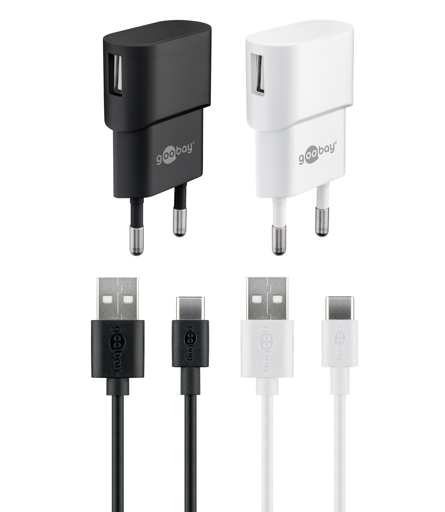 goobay USB-C Charger Set 45298 5V/5W 1A 1m schwarz goobay USB-C Charger Set 45298 5V/5W 1A 1m schwarz