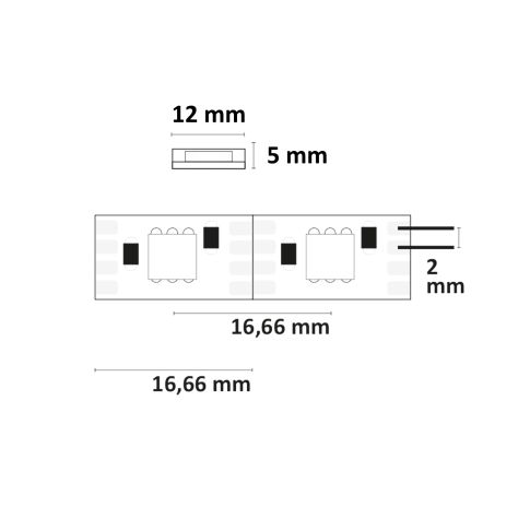 ISOLED RGB LED Strip 5m, 60 LED/m, 12V, 8W/m, WS2815