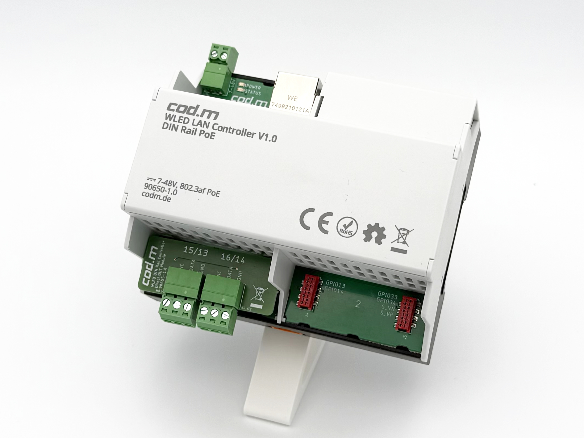 WLED LAN Controller (PoE) V1.2, DIN Rail mount WLED LAN Controller (PoE) V1.2, DIN Rail mount