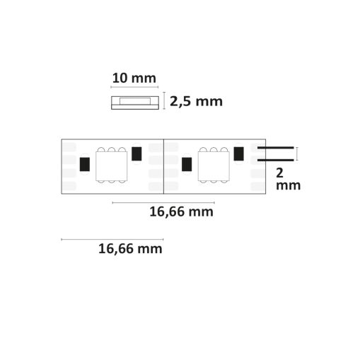 ISOLED RGB LED Strip 5m, 60 LED/m, 12V, 8W/m, WS2815