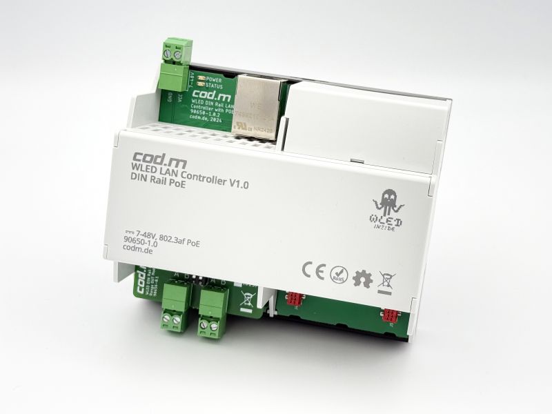 WLED LAN Controller (PoE) V1.0 zur Hutschienenmontage - cod.m Shop